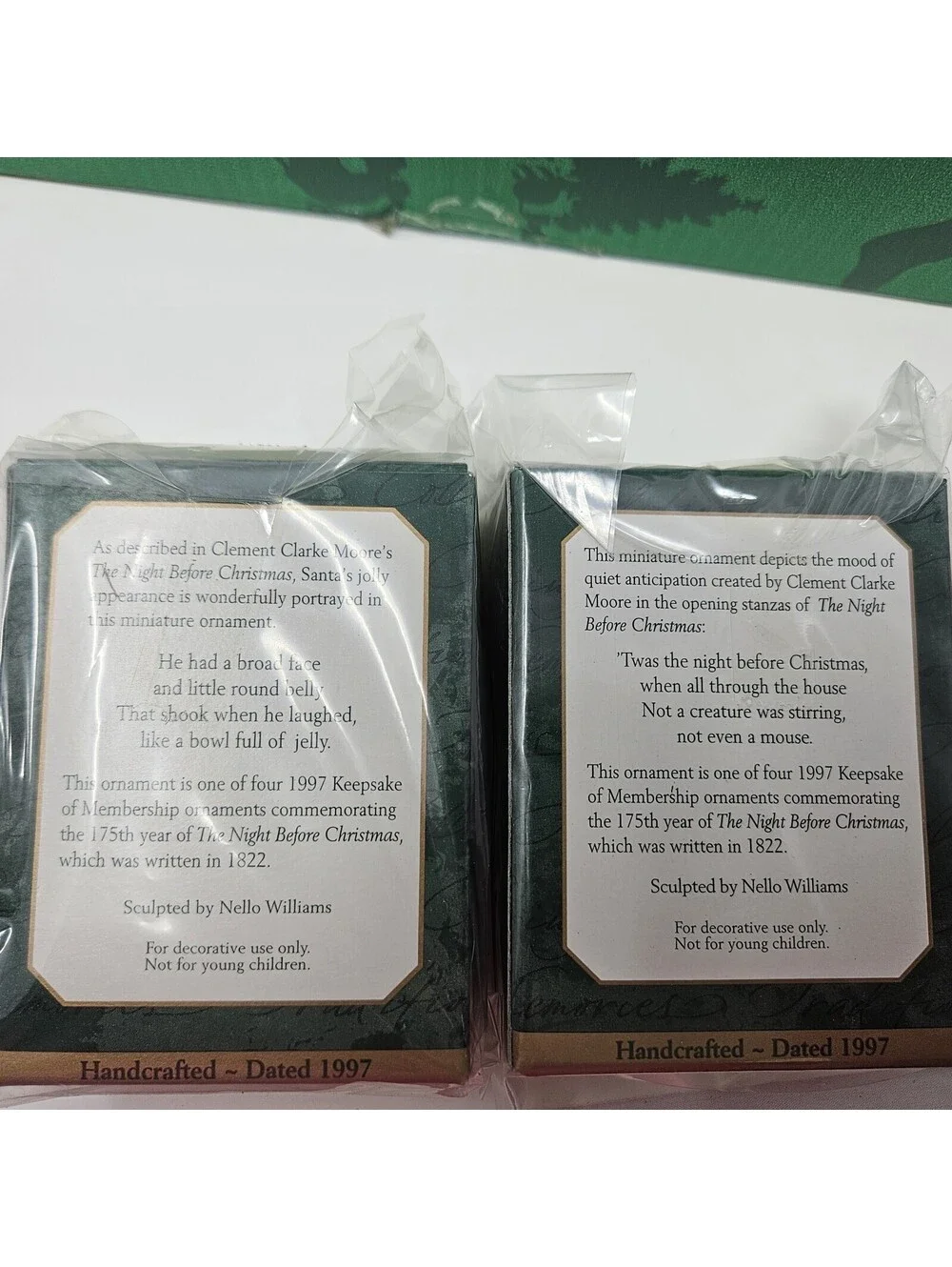 Vintage Hallmark Ornaments Keepsake Collectors Club 1997 Membership Lot of 4 New